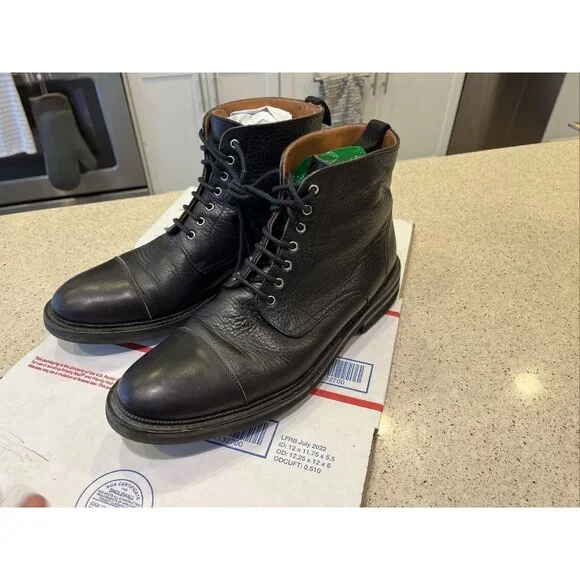 TAFT Jack Boot Men's US 7 EU 40 Black Leather Cap Toe Boots Made In Spain EUC - Picture 8 of 13